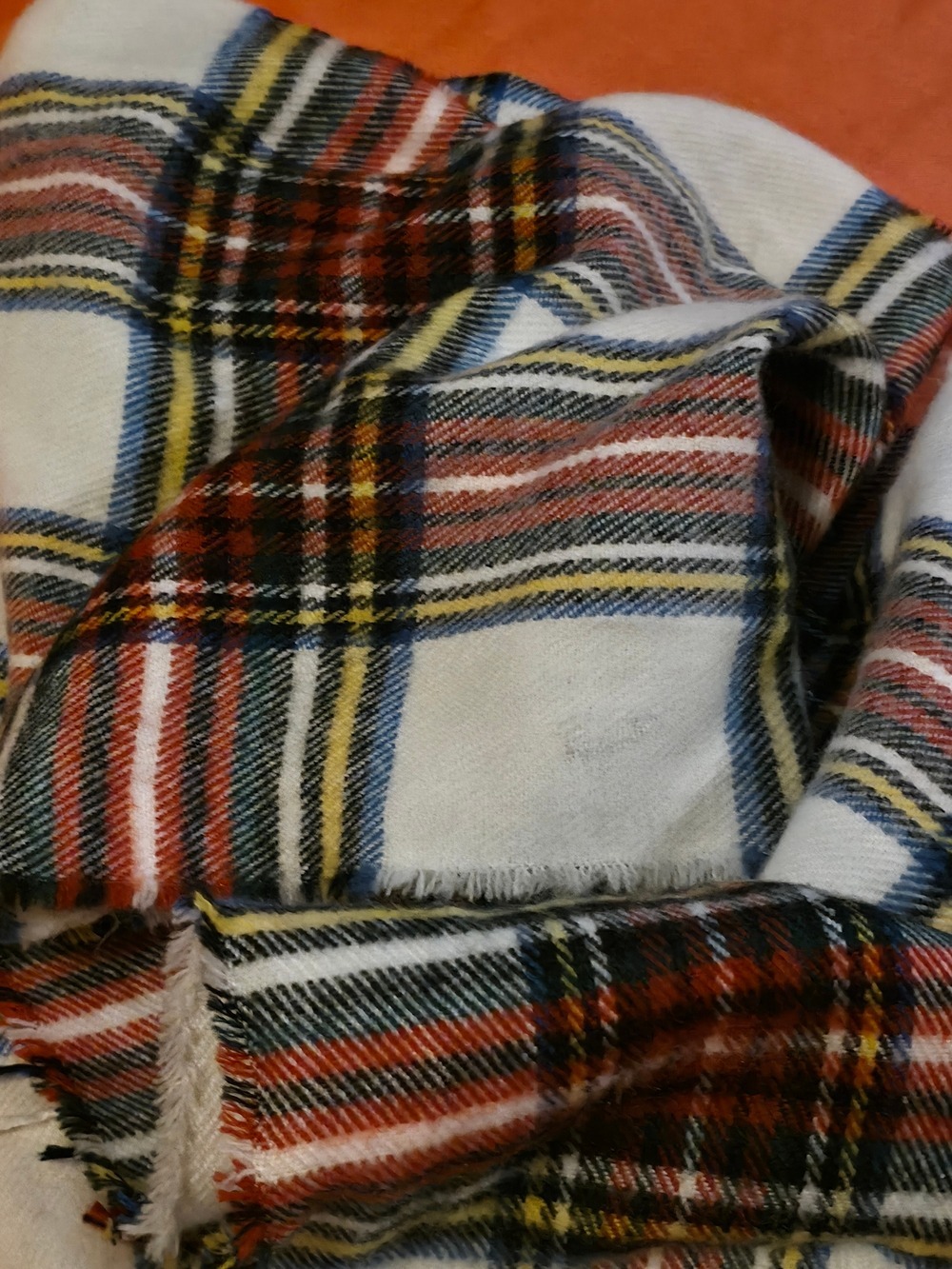 4/$25 Deal! Tommy Hilfiger Plaid Fringe Scarf in Red, Blue, Yellow, Black, White - Picture 7 of 7